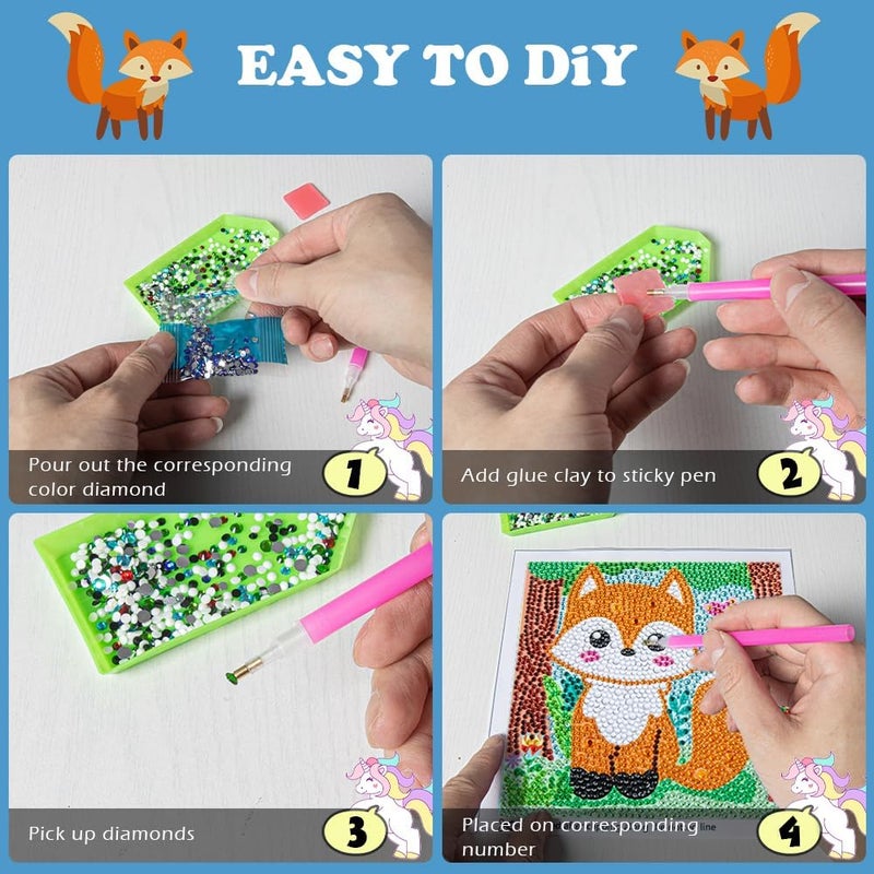 Labeol Diamond Art Kits for Kids Crafts for Girls Ages 6-8-10-12 Easy to DIY Creative Diamond Art Sticker Craft by Numbers Kits for Kids and Adult Beginners (Lovable) - Image 5